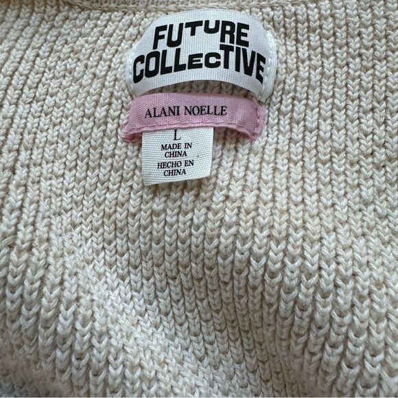 Future Collective Alani Noelle Sweater Sleeveless Crochet Dress w/ Fringe - Wm L - Picture 5 of 7